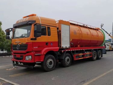 陕汽德龙前四后八33方清洗吸污车